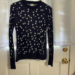 a new day Navy and White Dot Sweater